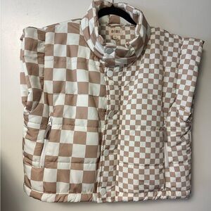 BiBi Tan and White Checkered Vest